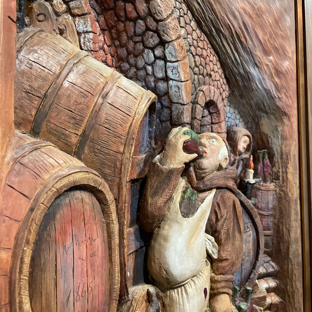 3D Relief Inebraited Monk Wood Art