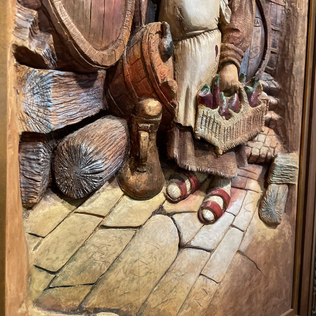 3D Relief Inebraited Monk Wood Art