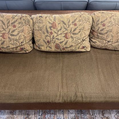 Mission Style Oak Sofa with Fruit Pillows