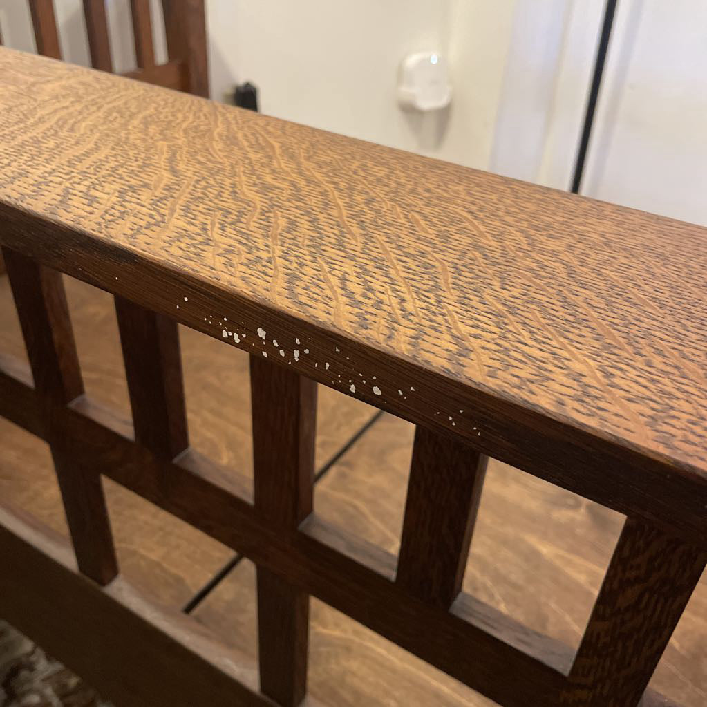 Mission Style Oak Sofa with Fruit Pillows