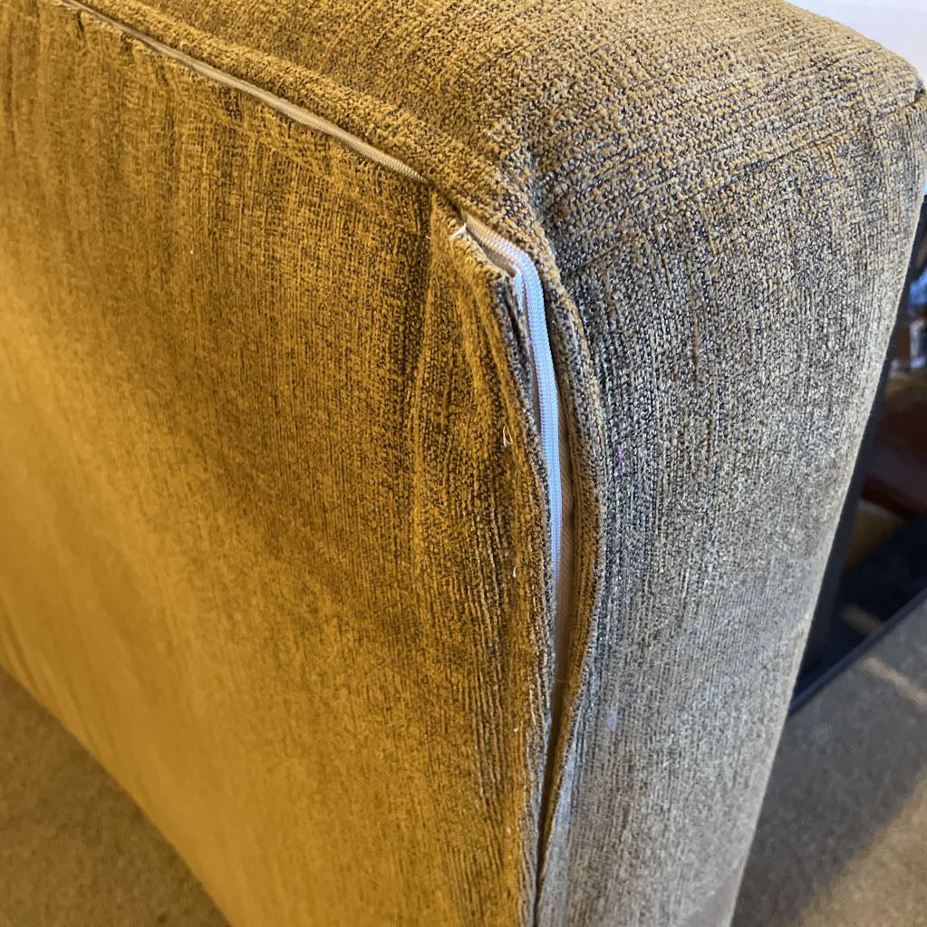 Mission Style Oak Sofa with Fruit Pillows