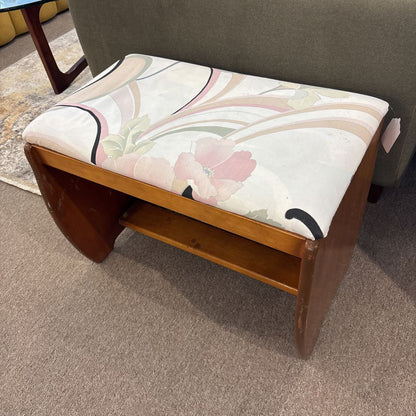 Contemporary Floral Patterned Bench