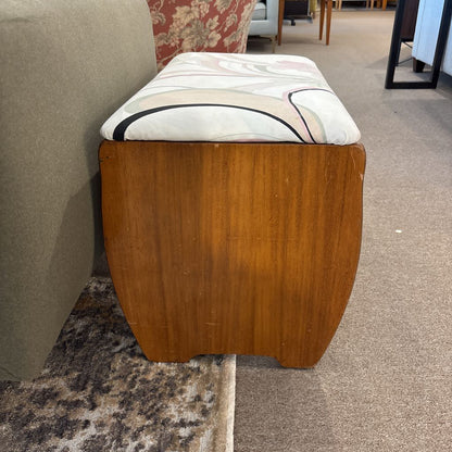 Contemporary Floral Patterned Bench