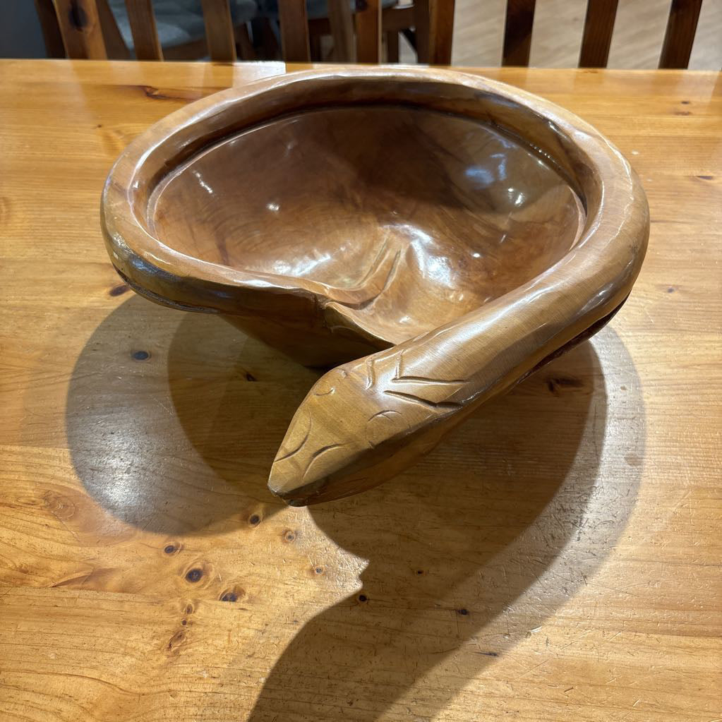Wood Carved Snake Bowl SMALLS