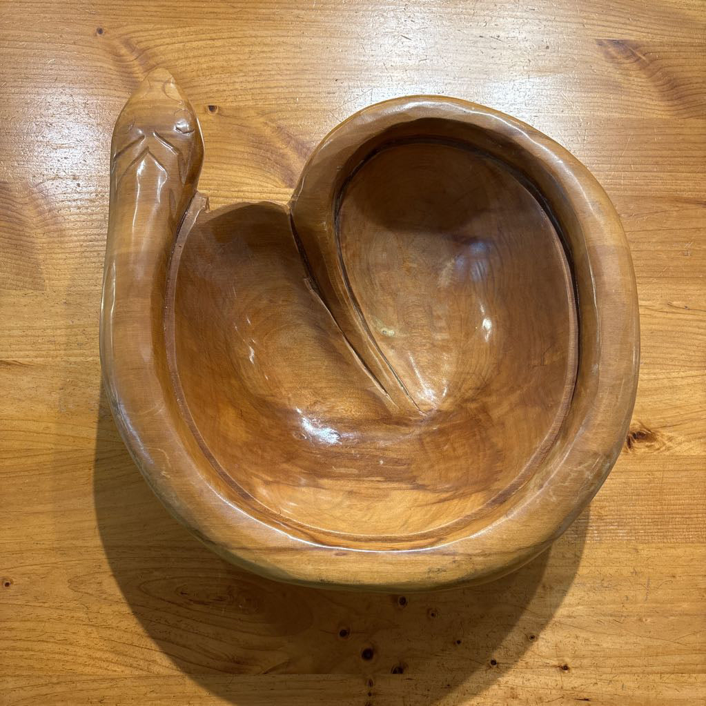 Wood Carved Snake Bowl SMALLS
