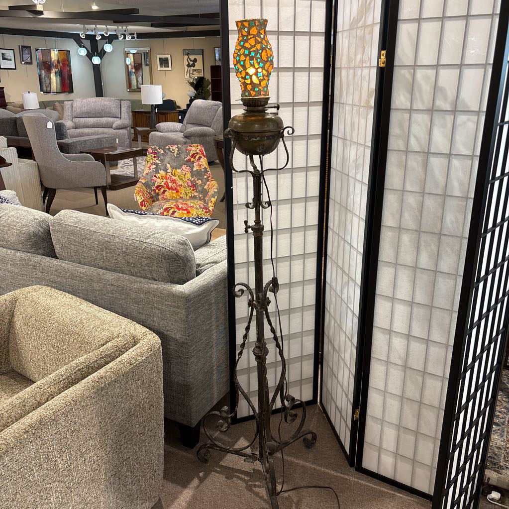 Vintage Cast Metal Base Floor Lamp