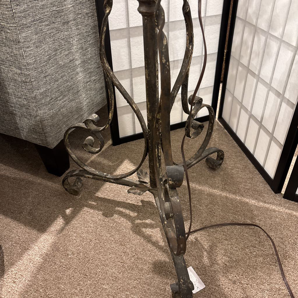 Vintage Cast Metal Base Floor Lamp