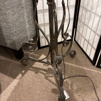 Vintage Cast Metal Base Floor Lamp