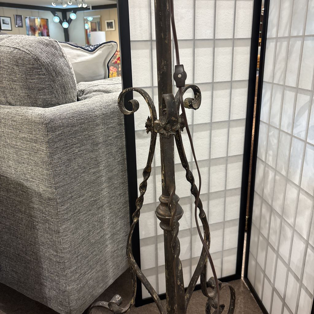 Vintage Cast Metal Base Floor Lamp