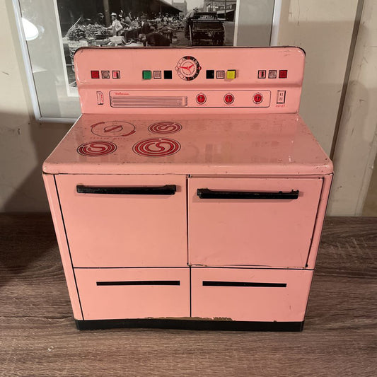 Vintage Pink Metal Play Stove UNIQUE FINDS