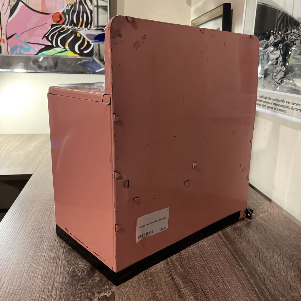 Vintage Pink Metal Play Stove