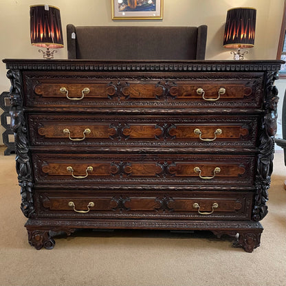 Ornate Victorian Cherub Carved 4 Drawer Dresser C LOWBOYS
