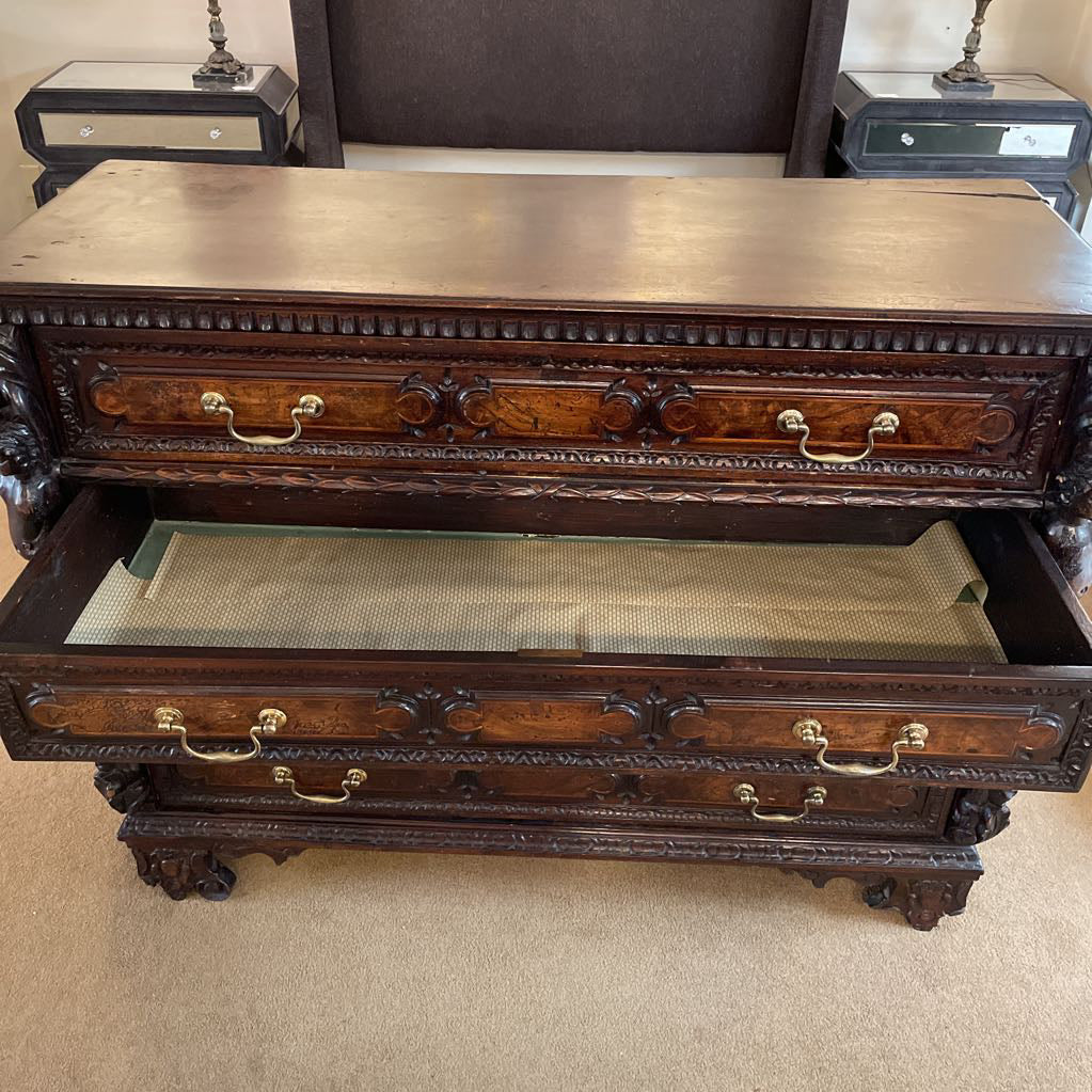 Ornate Victorian Cherub Carved 4 Drawer Dresser C LOWBOYS