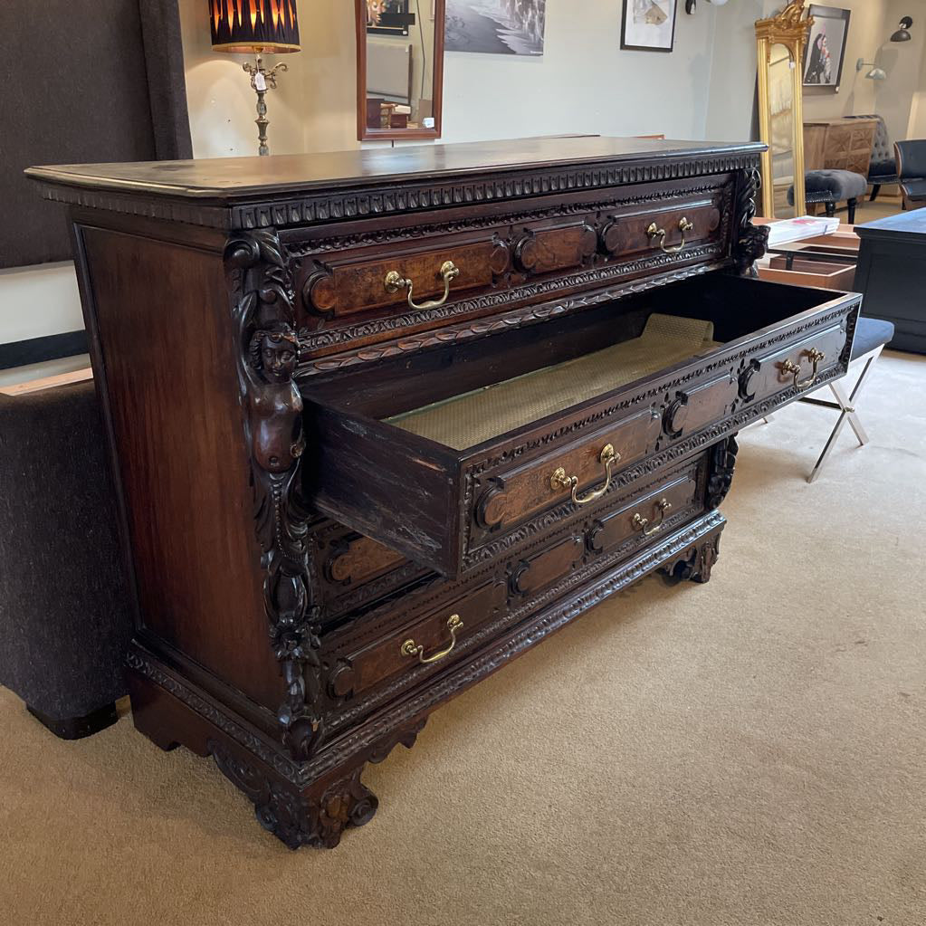 Ornate Victorian Cherub Carved 4 Drawer Dresser C LOWBOYS