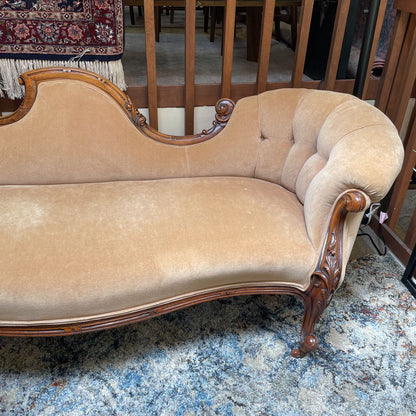 Victorian Dune Velvet Fainting Sofa