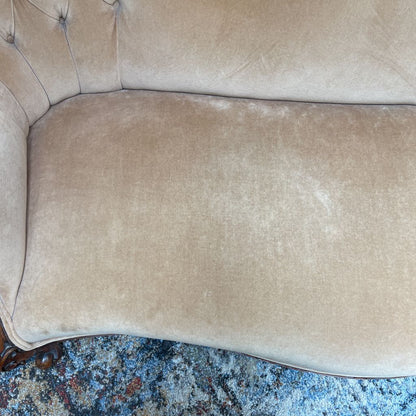 Victorian Dune Velvet Fainting Sofa