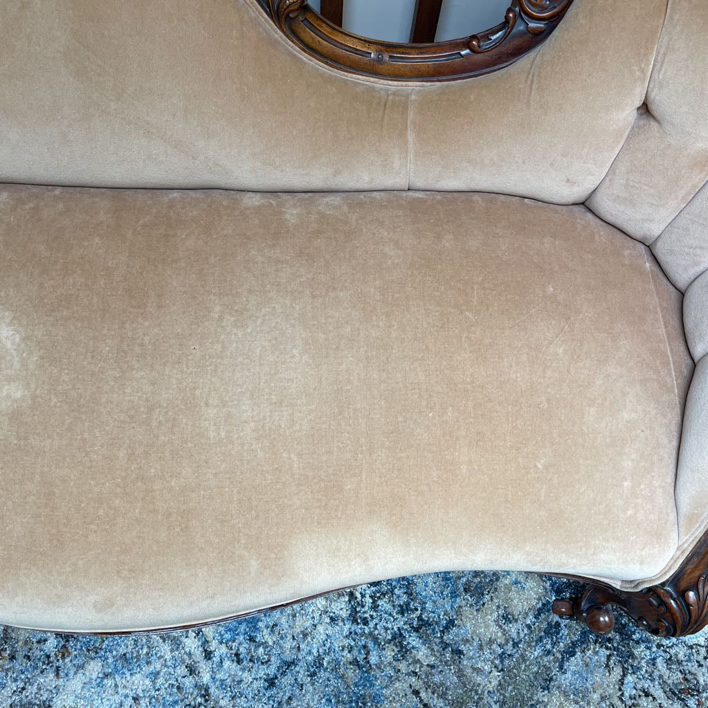 Victorian Dune Velvet Fainting Sofa