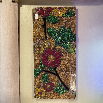 Glass Floral Mosaic Wall Art ART