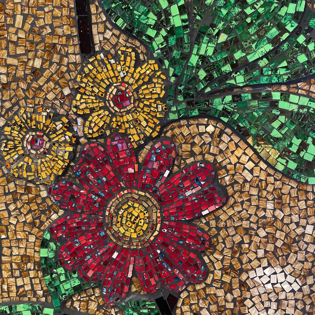 Glass Floral Mosaic Wall Art ART