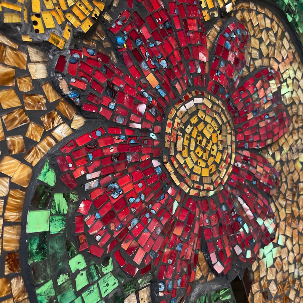 Glass Floral Mosaic Wall Art ART
