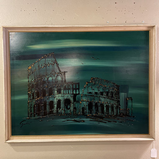 Green Colosseum with Birds Oil Painting ART