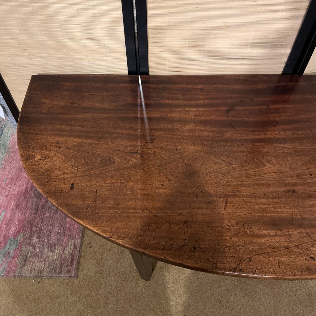 Vintage Dark Wood Crescent Console Table C CONSOLE TABLES