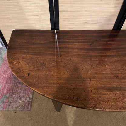 Vintage Dark Wood Crescent Console Table C CONSOLE TABLES