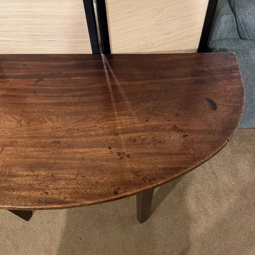 Vintage Dark Wood Crescent Console Table C CONSOLE TABLES