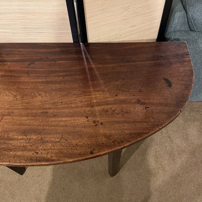 Vintage Dark Wood Crescent Console Table C CONSOLE TABLES
