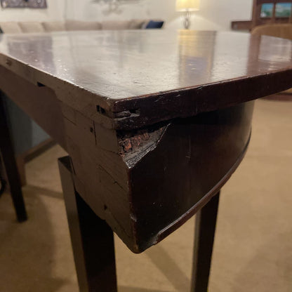 Vintage Dark Wood Crescent Console Table C CONSOLE TABLES