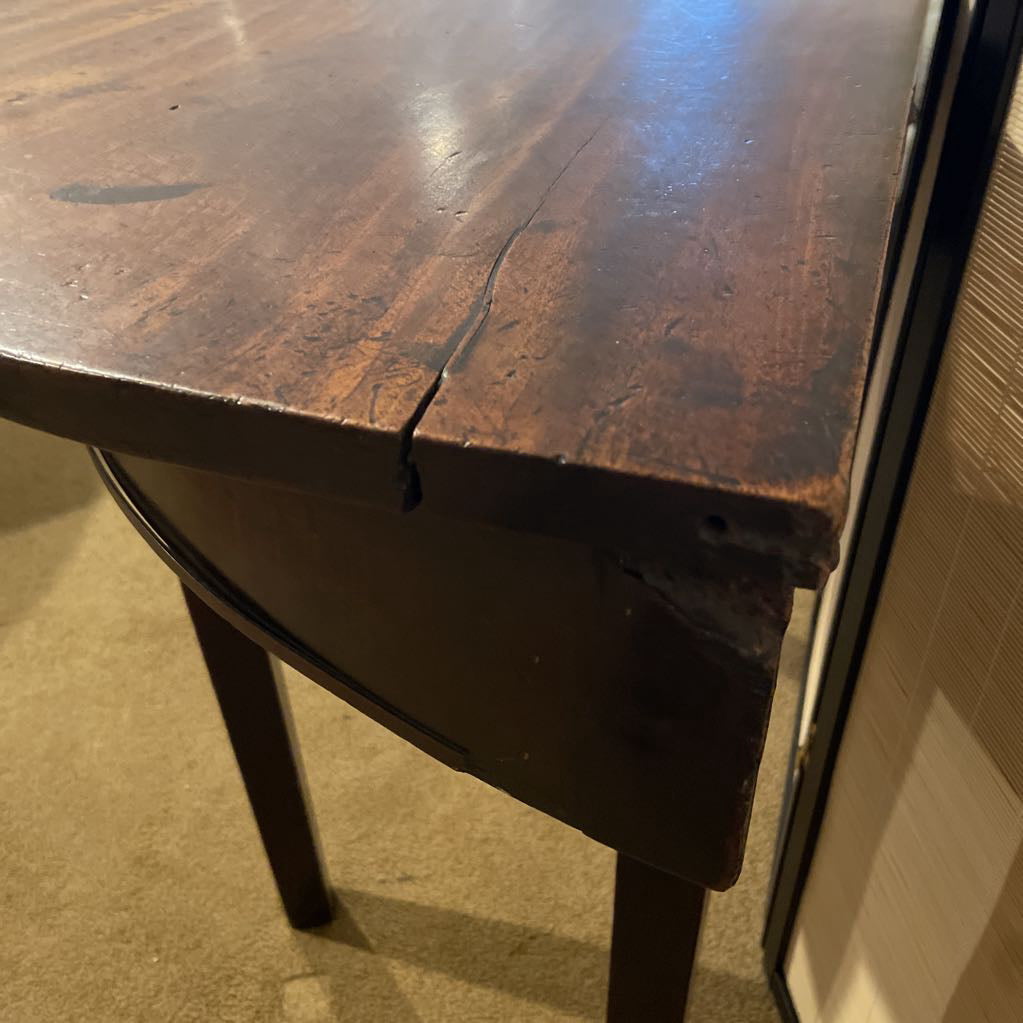 Vintage Dark Wood Crescent Console Table C CONSOLE TABLES