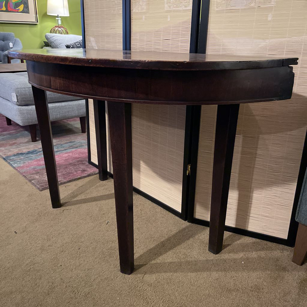 Vintage Dark Wood Crescent Console Table C CONSOLE TABLES