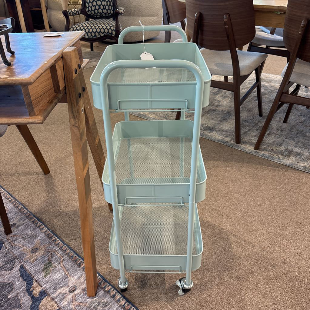 Baby Blue Rolling Cart