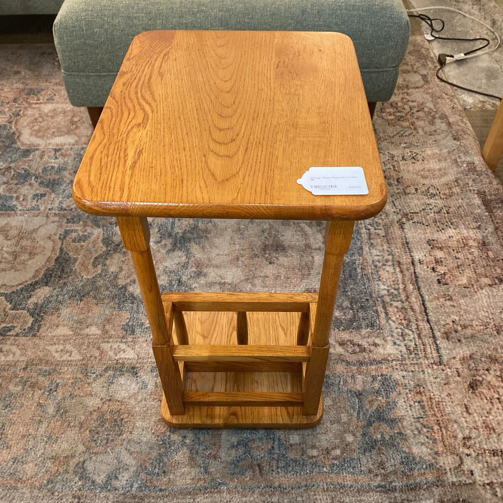 Vintage Wood Magazine C Table