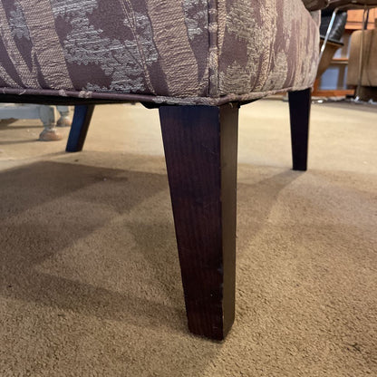 Dark Taupe Forest Upholstery Wooden Leg Accent Chair