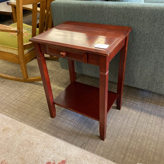 Classic Side Table w/Drawer & Shelf