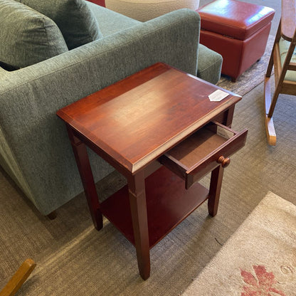 Classic Side Table w/Drawer & Shelf
