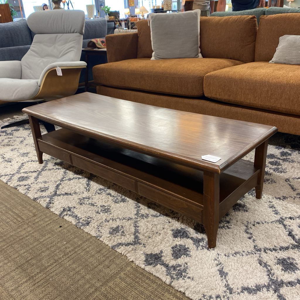 MC Dark Laminate Coffee Table w/Faux Drawer Shelf