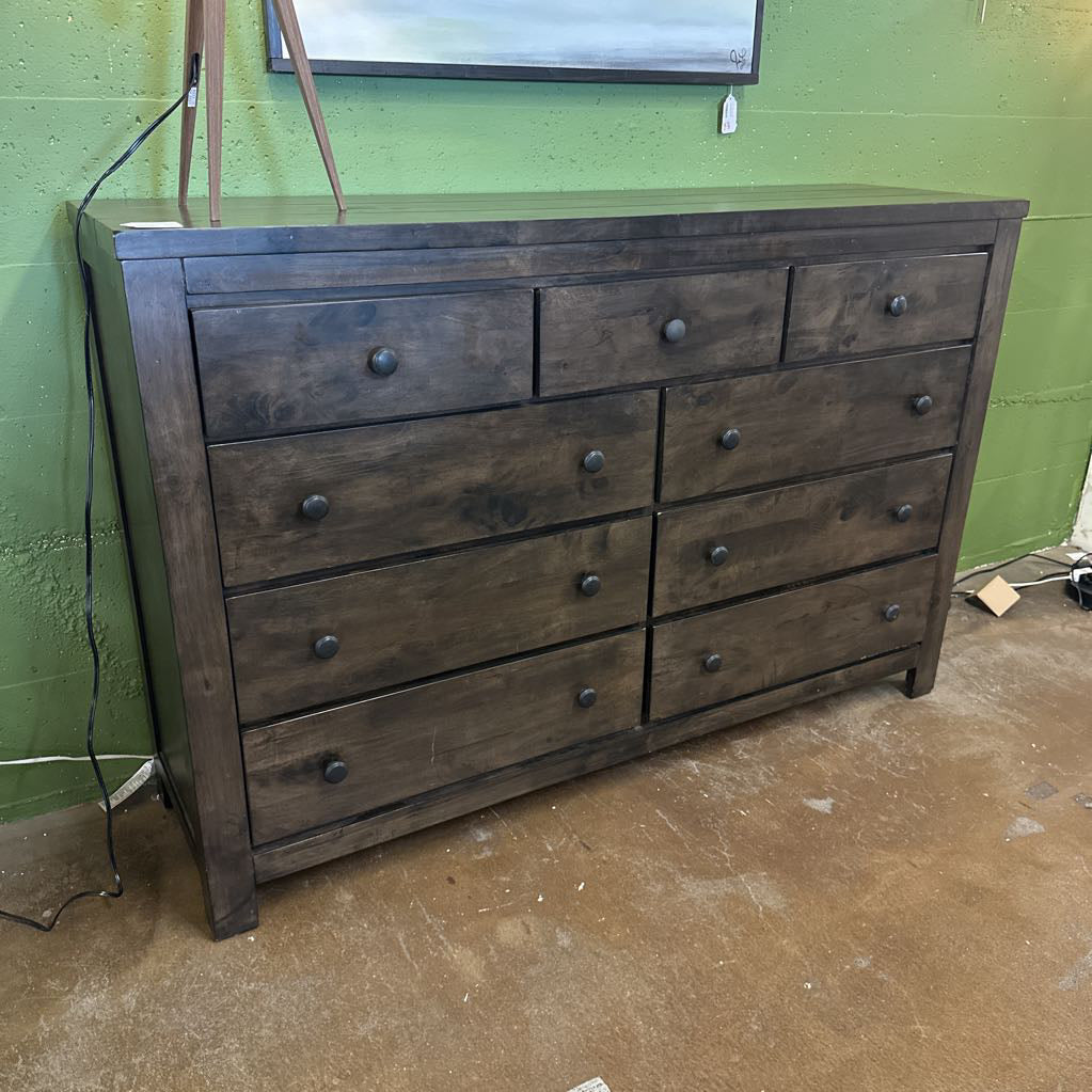 9 Drawer Dark Wood Chest of Drawers