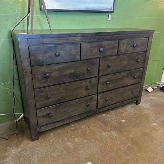 9 Drawer Dark Wood Chest of Drawers