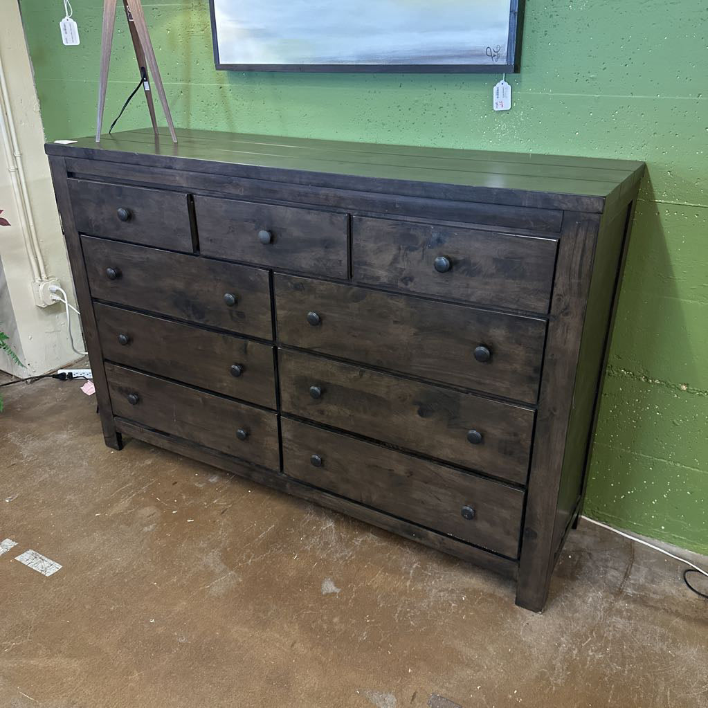 9 Drawer Dark Wood Chest of Drawers