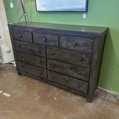 9 Drawer Dark Wood Chest of Drawers
