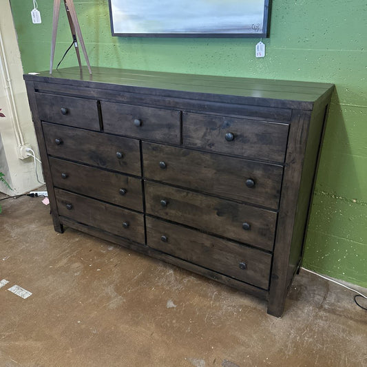 9 Drawer Dark Wood Chest of Drawers