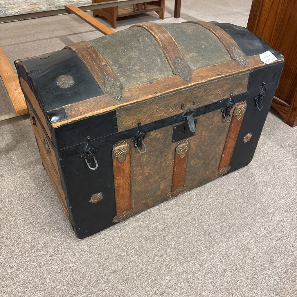 Antique Dome Top Steamer Trunk