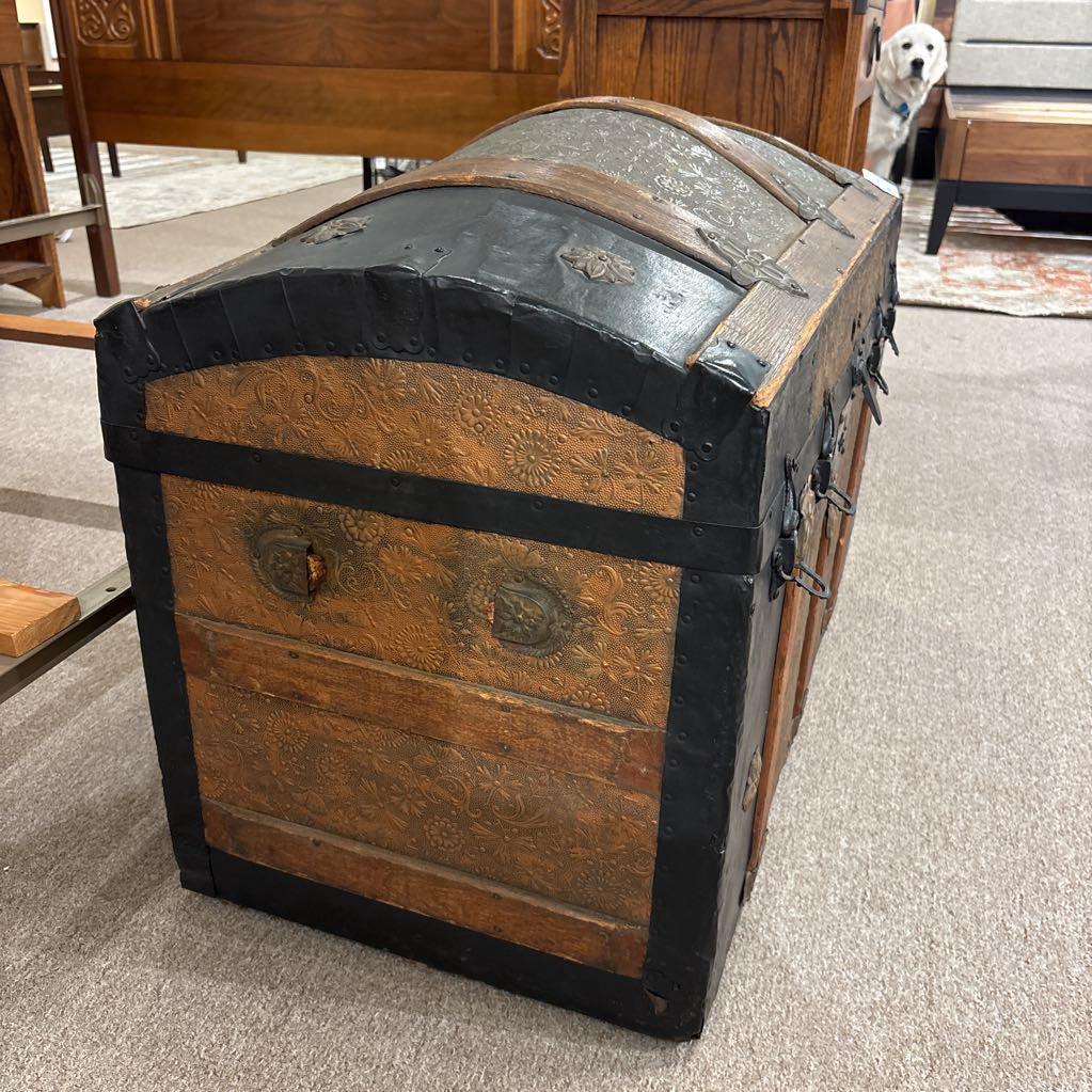 Antique Dome Top Steamer Trunk