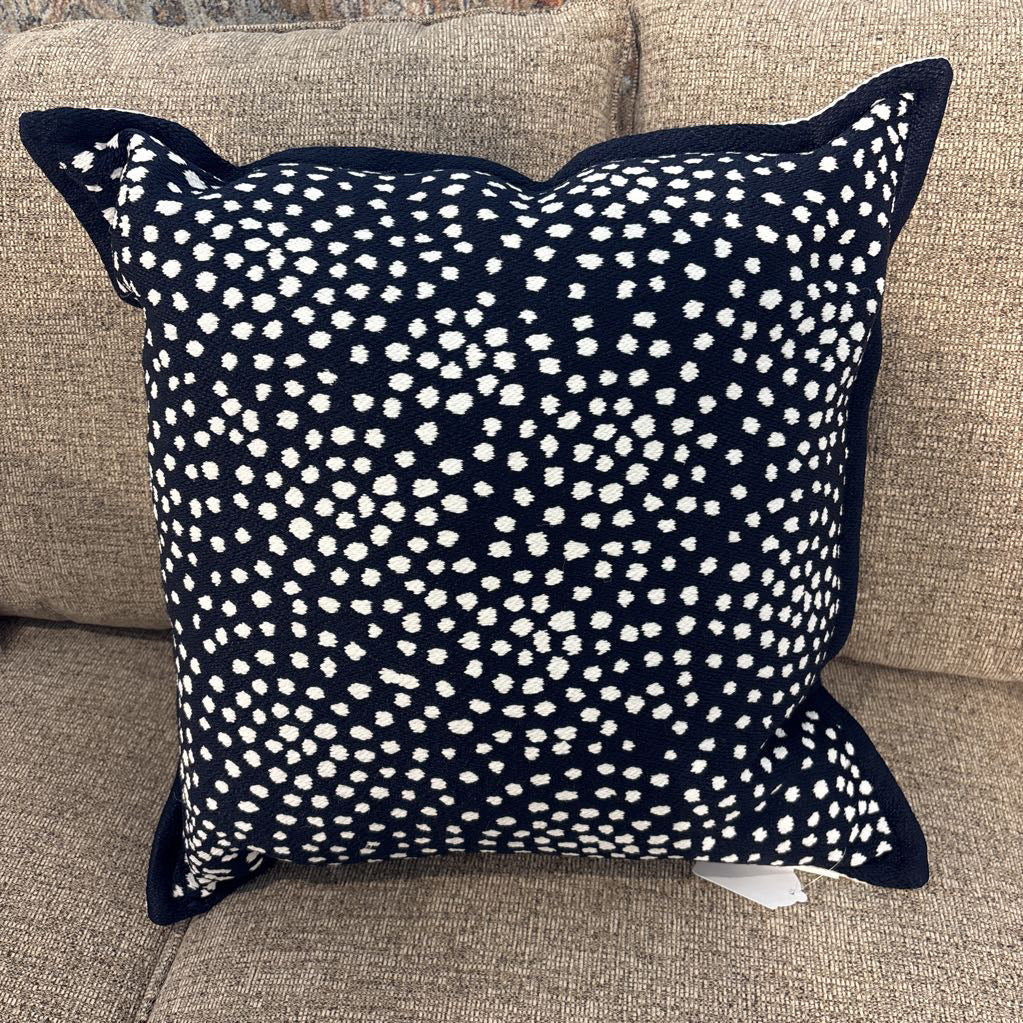 Navy Black Pillow w/ White Dots U PILLOWS