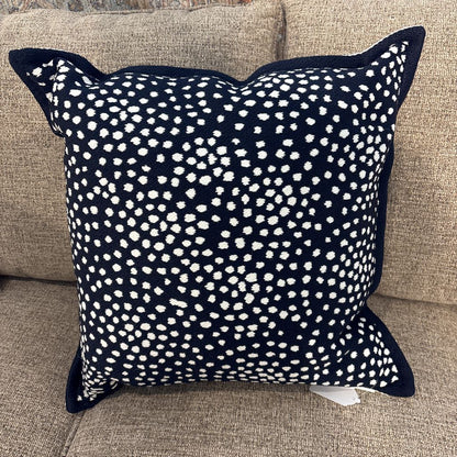 Navy Black Pillow w/ White Dots U PILLOWS