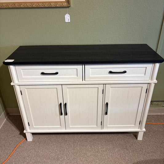 Black Top White Kitchen Cabinet