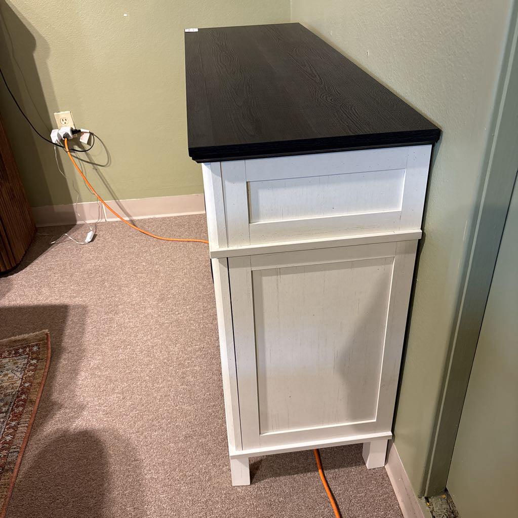 Black Top White Kitchen Cabinet