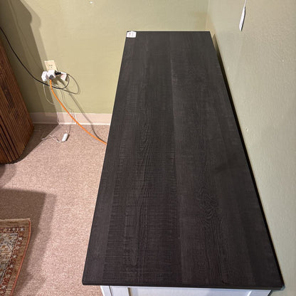 Black Top White Kitchen Cabinet